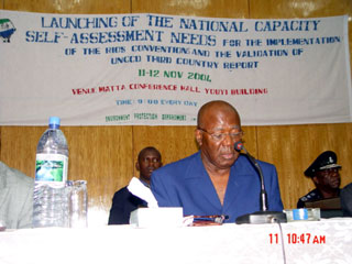 President Kabbah making his speech